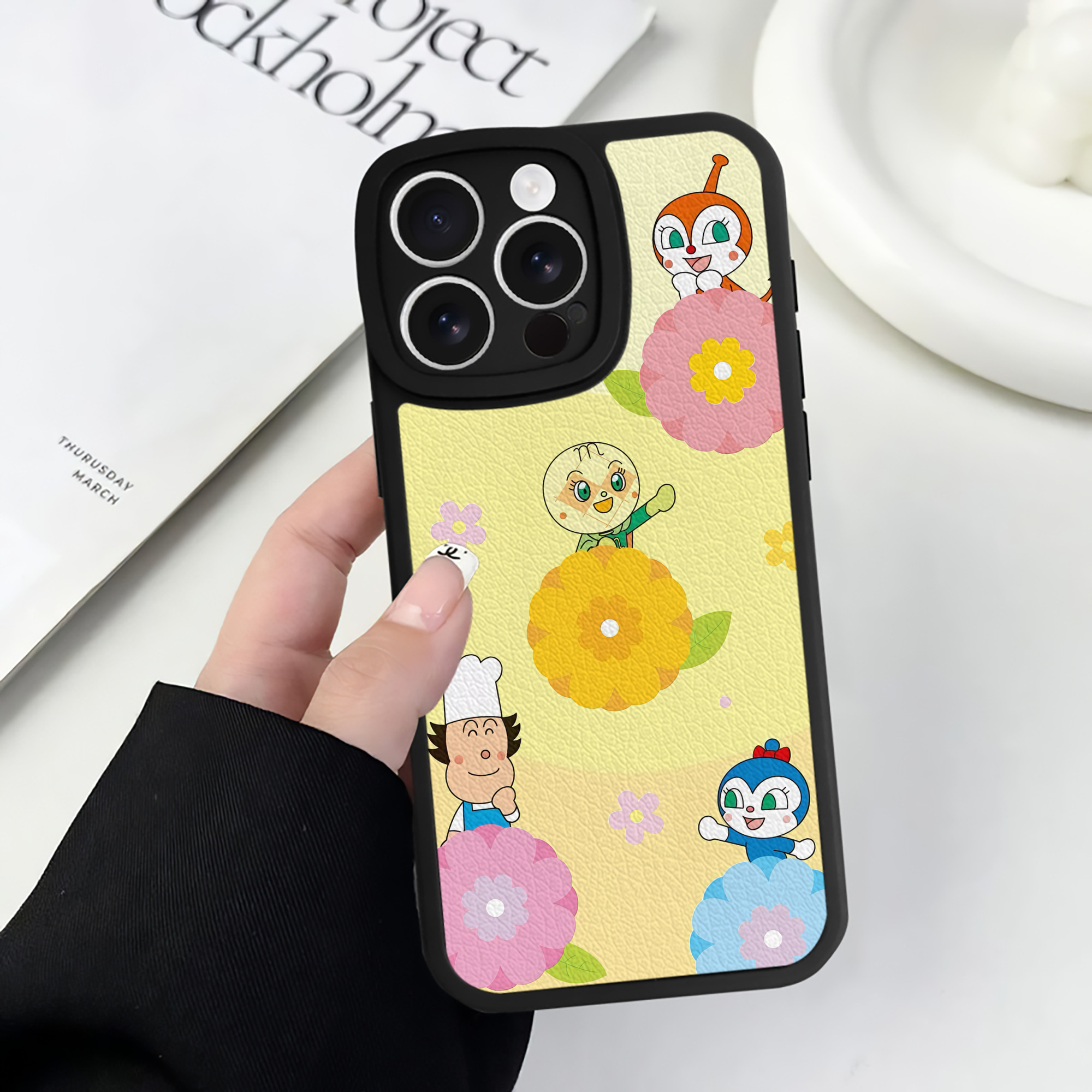 （画像用） アンパンマン Anpanman 【iPhone 16シリーズ対応】シリコンスマホケース（レザー調） 材質：シリコン